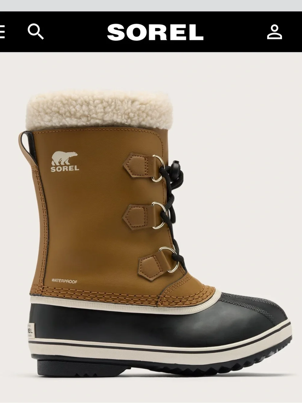 Sorel Big Kids Yoot PAC™ TP Winter Boots Brown and Black Waterproof size 3